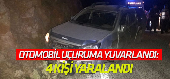 Kamyonetle Çarpışan Otomobil Uçuruma Yuvarlandı: 4 Yaralı