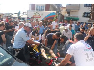 Otomobilin çarptığı bisikletli yaralandı