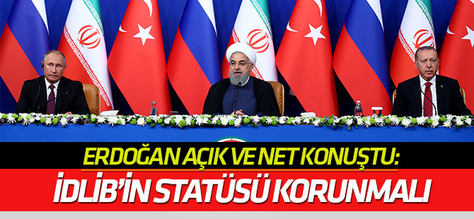 Erdoğan-Putin-Ruhani ortak basın toplantısı