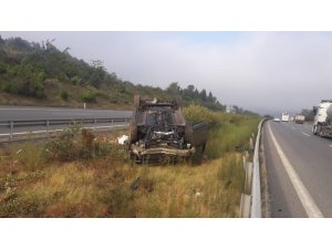 Otomobil takla attı 3 kişi yaralandı