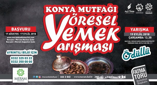 Konya yemekleri Meram’da yarışacak!