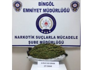 Bingöl’de 6,5 kilo esrar ele geçirildi