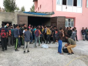 Van’da bir garajda 244 kaçak göçmen yakalandı