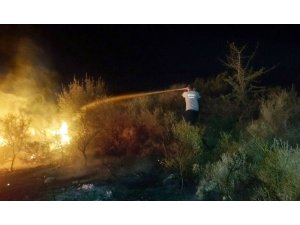 Milas’ta makilik alanda yangın