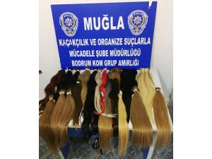 Bodrum’da 3 kilo kaçak insan saçı ele geçirildi