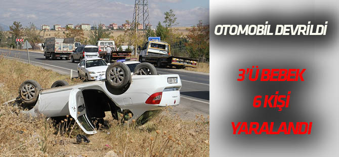 Konya'da otomobil devrildi: 6 yaralı