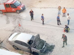Park halindeki araç yakıldı