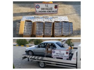 ’Dur’ ihtarına uymayan otomobilden 6 bin paket kaçak sigara çıktı