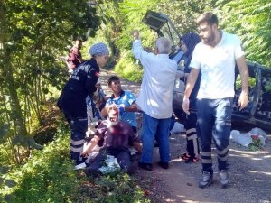 Ordu’da freni patlayan otomobil ağaca çarptı: 6 yaralı
