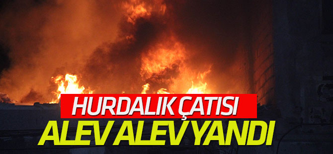 Hurdalık çatısı alev alev yandı