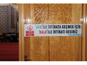 Yunak'ta cami girişine "cep telefonu" uyarısı