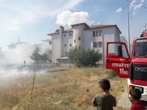 Şehir merkezindeki ot yangını korkuttu