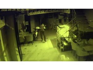 Pişkin hırsızdan güvenlik kameralarına hareket