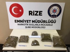 Rize'de 2,5 kilogram esrar ele geçirildi