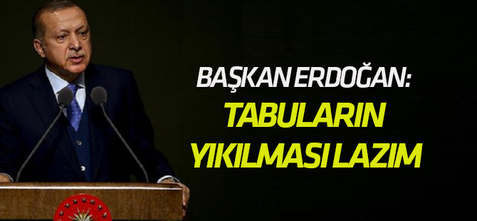 Erdoğan: Artık bu yanlış tabuların yıkılması lazım