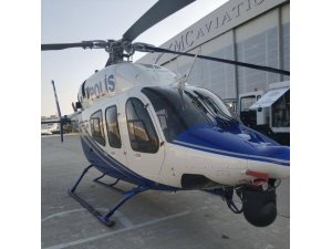 Helikopterle havadan denetim yapıldı