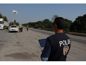Manisa’da drone destekli trafik uygulaması