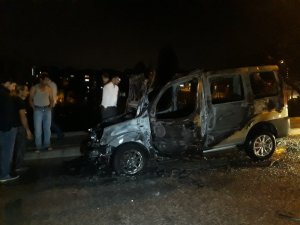 Ailesine kızdı aracını ateşe verdi