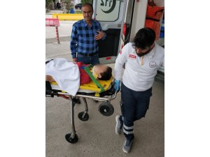 Elma ağacından düşen çocuk hastanelik oldu