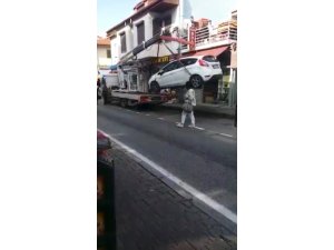 Çekicinin iş kazası kamerada