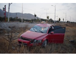 Takla atan araçtan burnu bile kanamadan çıktı