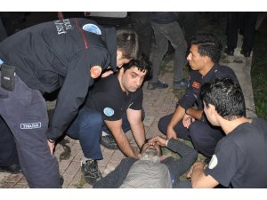 Paramparça olan araçta can pazarı