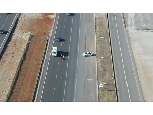 Antalya’da helikopter ve drone ile trafik denetimi