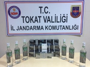 Tokat’ta kaçak rakı ile sigara operasyonu