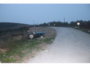 Devrilen römorku kurtarmak isterken kalp krizi geçirdi