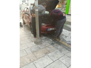 Seyir halindeyken alev aldı