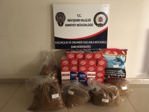 Nevşehir’de 10 bin 923 gram kaçak tütün ele geçirildi