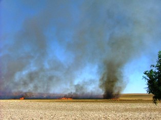 Kulu'da anız yangını
