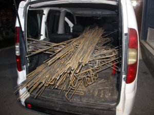 Konya'da cami inşaatından demir hırsızlığı