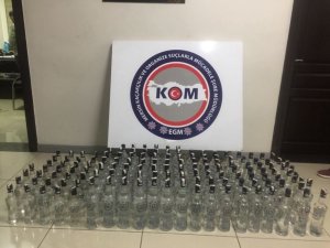 Mersin’de 195 şişe sahte içki ele geçirildi