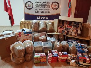 Sivas’ta 163 kilo kaçak tütün ele geçirildi