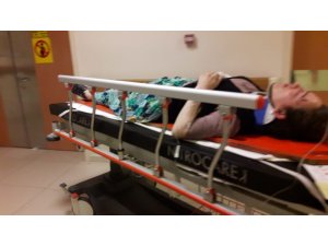 Otomobil şarampole böyle uçtu