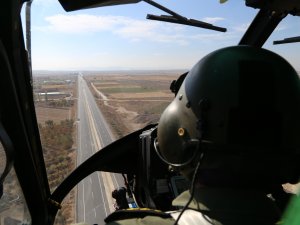 Konya'da jandarmadan havadan trafik denetimi