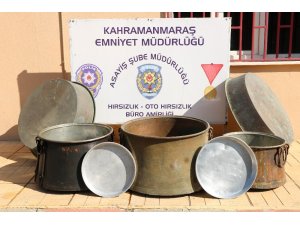 Bakır kazan çalan 2 kişi kaçarken yakalandı