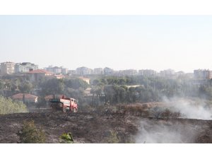 Alanya’da otluk alanda yangın paniği