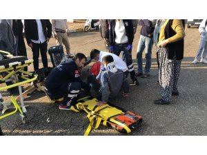 Motosiklet ile otomobil çarpıştı: 1 yaralı