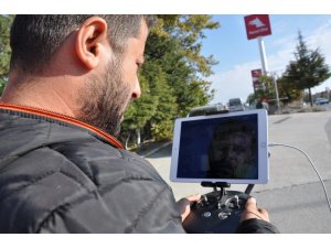 Sungurlu polisinden drone’lu trafik uygulaması