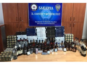 Sakarya’da kaçak sigara ve içki operasyonu