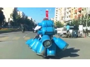 Batman’da 15 mutfak tüpü taşıyan motosikletli yakalandı