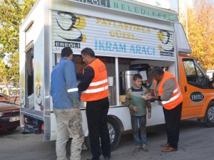 Sanayi esnafı güne çorba ile başladı