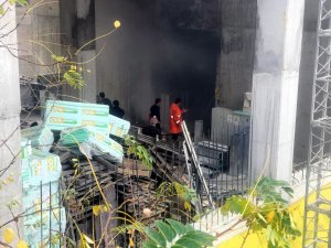 Zonguldak'ta hastane inşaatında yangın