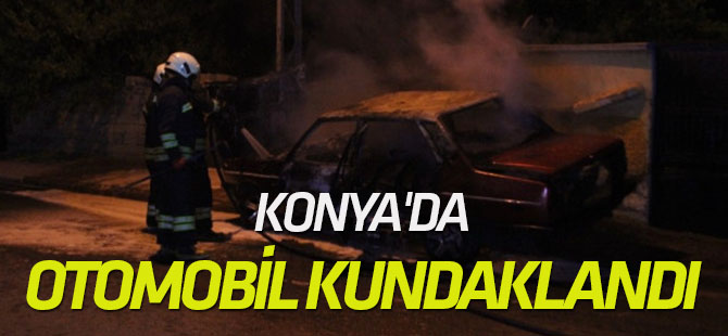 Konya'da Park Halindeki Otomobil Kundaklandı
