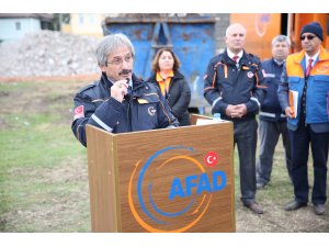 AFAD'dan yıkımına başlanan statta deprem tatbikatı