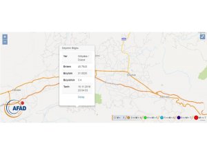 Düzce’de 3.4 büyüklüğünde deprem