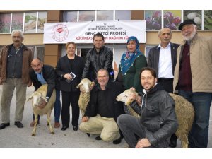 Genç çiftçiler hibe küçükbaş hayvanlarını kavuştu