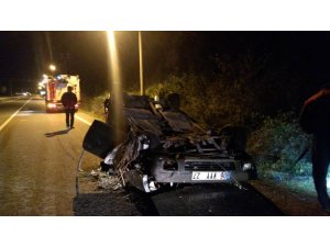 Aşırı hız felakete yol açıyordu, taklalar atarak durabildi